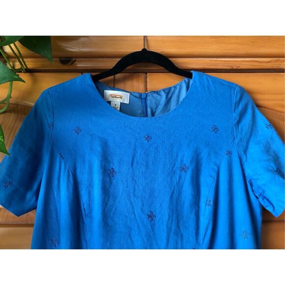 Talbots Fitted Silhouette Maxi Embroidered Dress SZ 8 - Picture 4 of 14